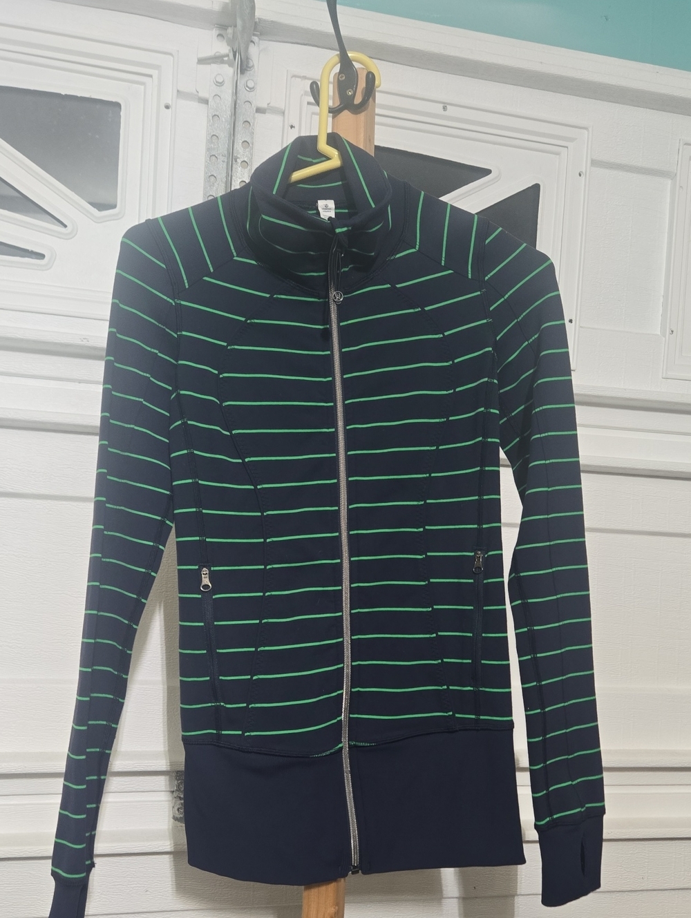 lululemon athletica Navy Bomber Jacket with Green Stripes